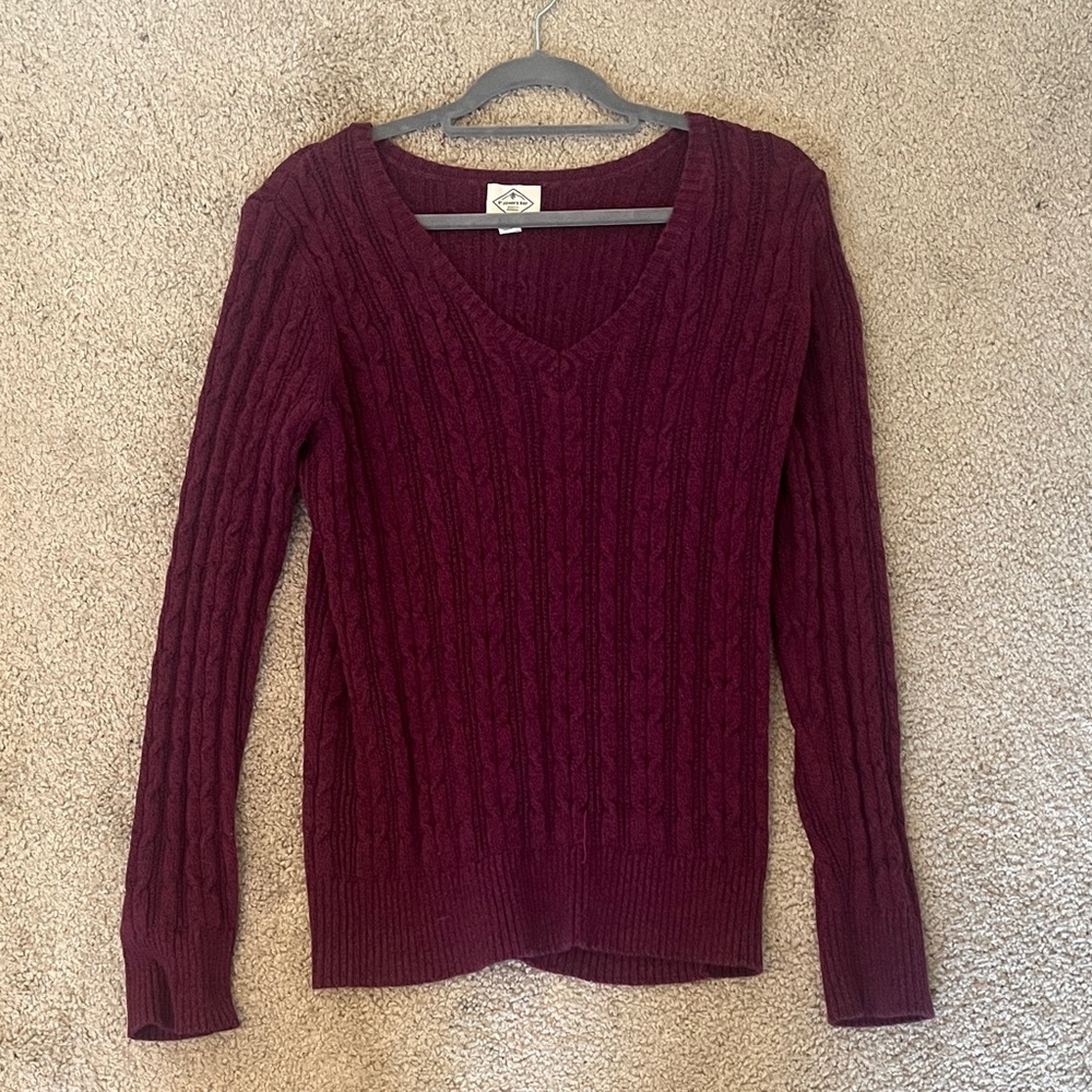 St. John's Bay Deep Red V-Neck Sweater